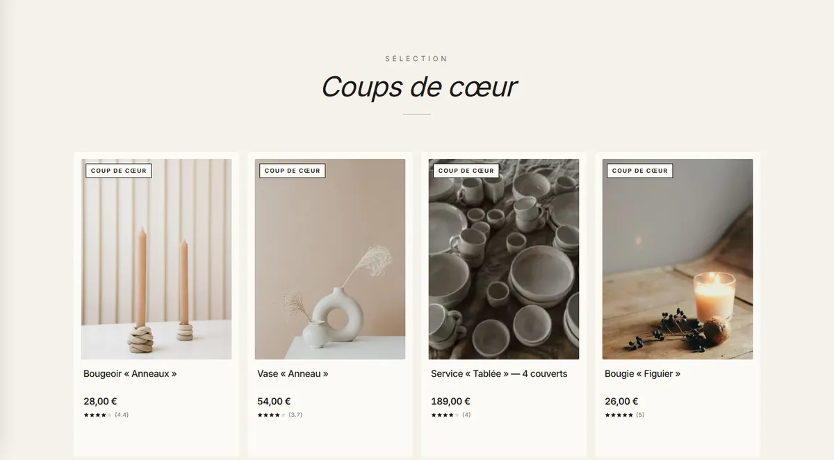 La boutique Maison Ocre avec le thème Ivoire