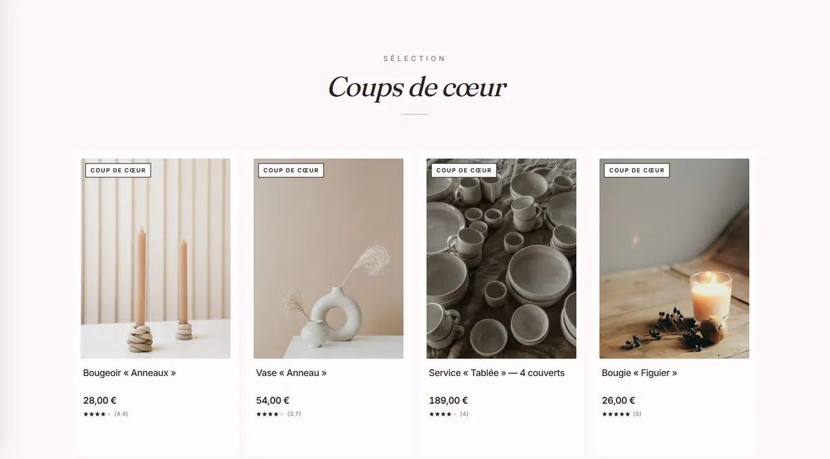 La boutique Maison Ocre avec le thème Pivoine