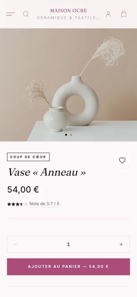 Fiche produit avec le thème Pivoine
