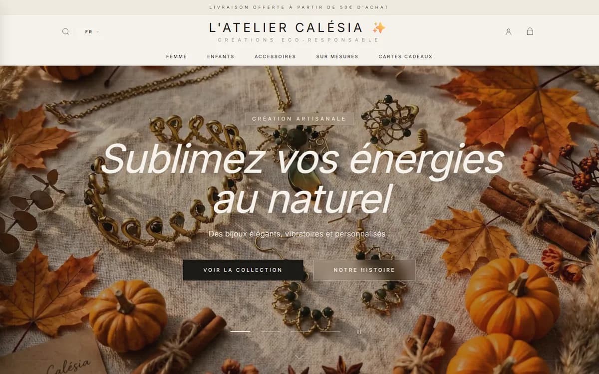 Accueil de la boutique L'Atelier Calésia