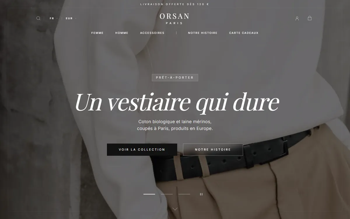 Accueil de la boutique ORSAN