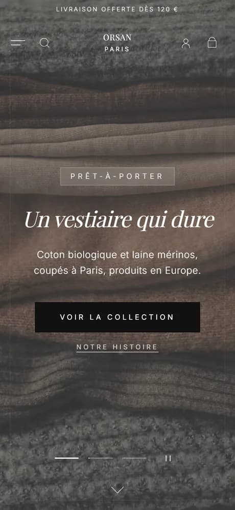 La boutique ORSAN sur téléphone