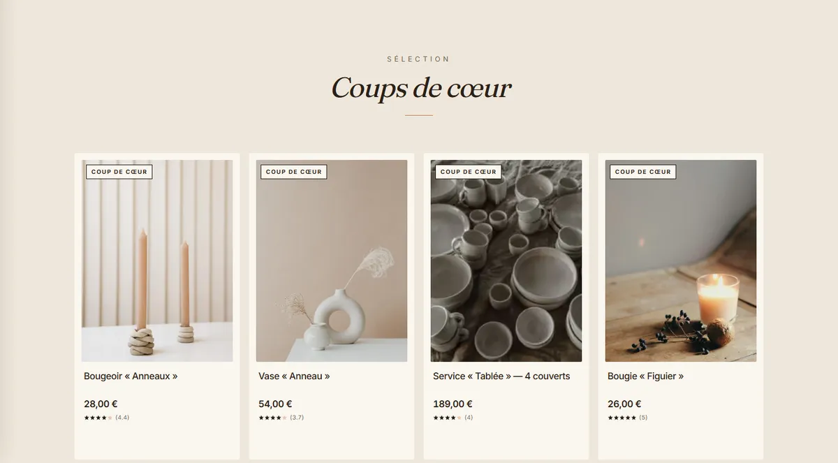 La boutique Maison Ocre avec le thème Sable
