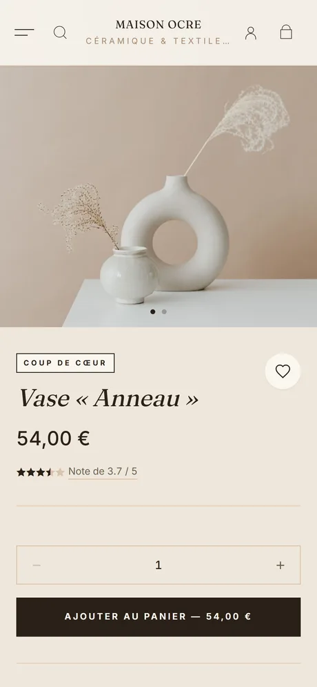 Fiche produit avec le thème Sable